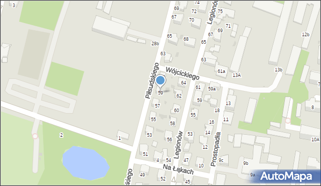 Tarnów, Piłsudskiego Józefa, marsz., 59, mapa Tarnów