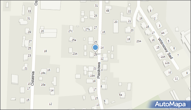 Tarnowo Podgórne, Piaskowa, 23, mapa Tarnowo Podgórne