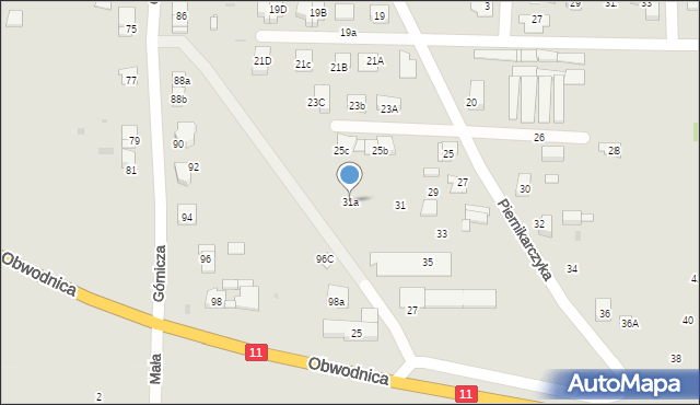 Tarnowskie Góry, Piernikarczyka Józefa, 31a, mapa Tarnowskie Góry