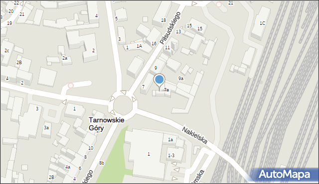 Tarnowskie Góry, Piłsudskiego Józefa, marsz., 7a, mapa Tarnowskie Góry