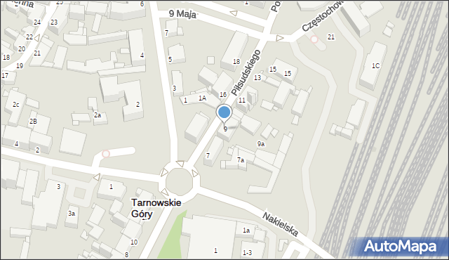 Tarnowskie Góry, Piłsudskiego Józefa, marsz., 9, mapa Tarnowskie Góry