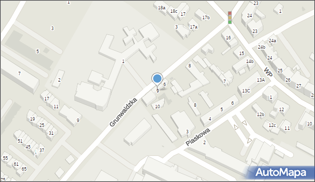 Tczew, Piaskowa, 9, mapa Tczew