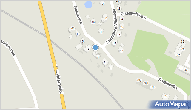 Tczew, Piastowska, 3a, mapa Tczew