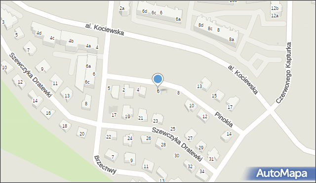 Tczew, Pinokia, 6, mapa Tczew