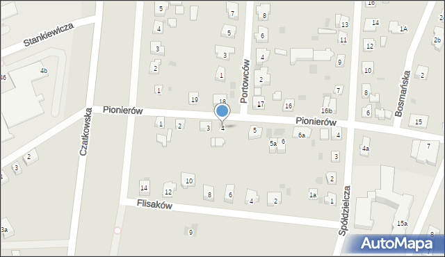 Tczew, Pionierów, 4, mapa Tczew