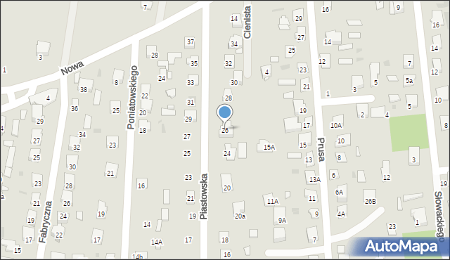 Tłuszcz, Piastowska, 26, mapa Tłuszcz