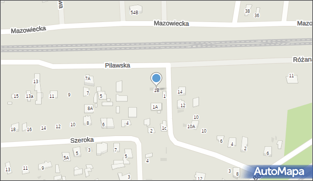 Tłuszcz, Pilawska, 1B, mapa Tłuszcz