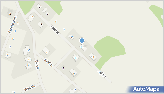 Tobolice, Piękna, 11, mapa Tobolice