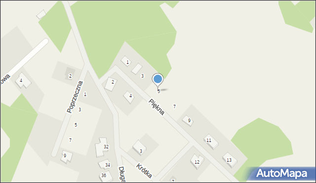 Tobolice, Piękna, 5, mapa Tobolice