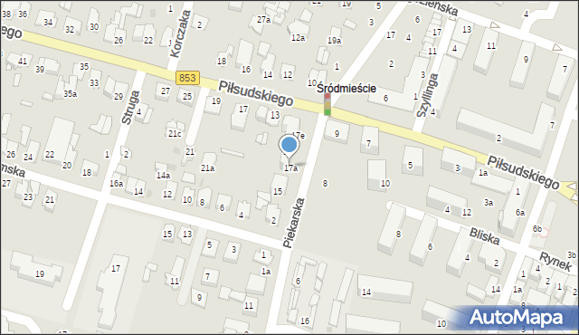 Tomaszów Lubelski, Piekarska, 17a, mapa Tomaszów Lubelski