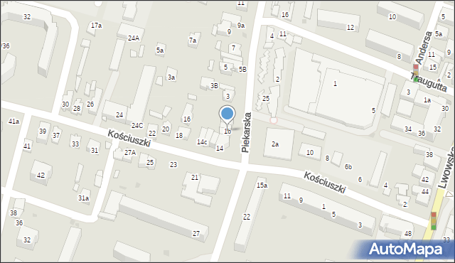 Tomaszów Lubelski, Piekarska, 1b, mapa Tomaszów Lubelski