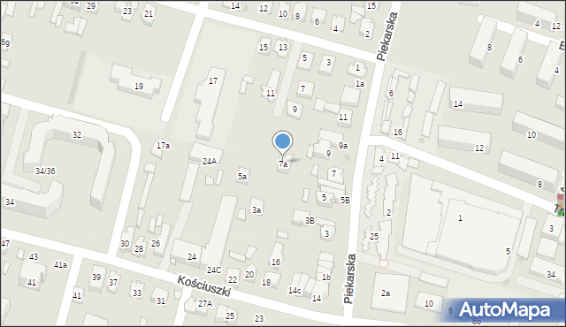 Tomaszów Lubelski, Piekarska, 7a, mapa Tomaszów Lubelski