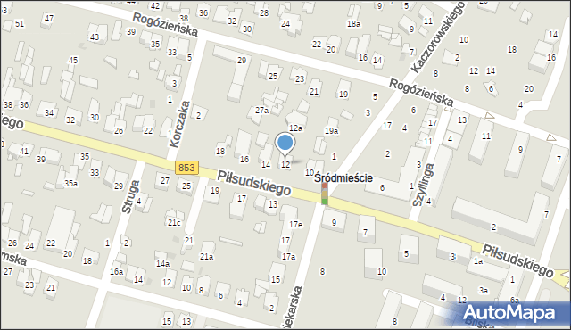 Tomaszów Lubelski, Piłsudskiego Józefa, marsz., 12, mapa Tomaszów Lubelski