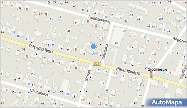 Tomaszów Lubelski, Piłsudskiego Józefa, marsz., 22, mapa Tomaszów Lubelski