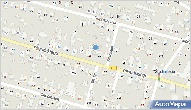 Tomaszów Lubelski, Piłsudskiego Józefa, marsz., 24, mapa Tomaszów Lubelski