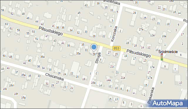 Tomaszów Lubelski, Piłsudskiego Józefa, marsz., 29, mapa Tomaszów Lubelski