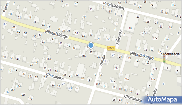 Tomaszów Lubelski, Piłsudskiego Józefa, marsz., 33, mapa Tomaszów Lubelski