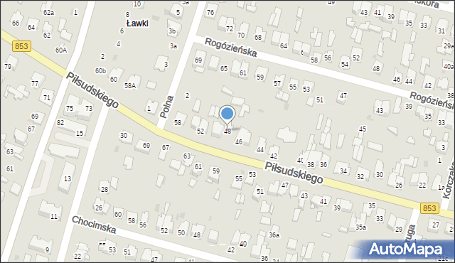 Tomaszów Lubelski, Piłsudskiego Józefa, marsz., 48, mapa Tomaszów Lubelski