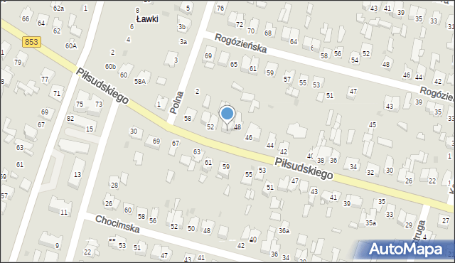 Tomaszów Lubelski, Piłsudskiego Józefa, marsz., 50, mapa Tomaszów Lubelski