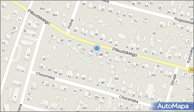 Tomaszów Lubelski, Piłsudskiego Józefa, marsz., 57, mapa Tomaszów Lubelski