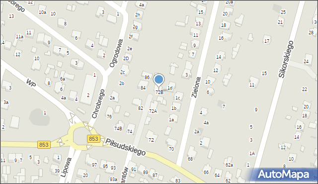 Tomaszów Lubelski, Piłsudskiego Józefa, marsz., 72B, mapa Tomaszów Lubelski