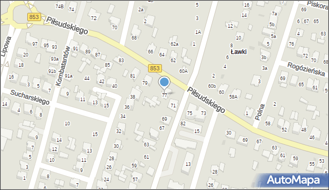 Tomaszów Lubelski, Piłsudskiego Józefa, marsz., 77, mapa Tomaszów Lubelski
