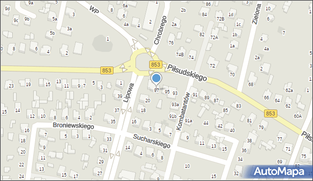 Tomaszów Lubelski, Piłsudskiego Józefa, marsz., 97, mapa Tomaszów Lubelski