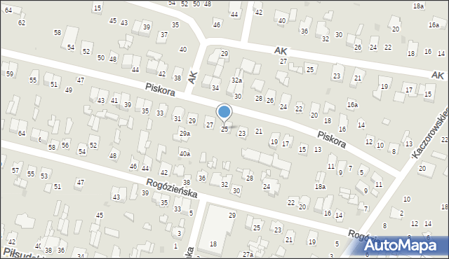 Tomaszów Lubelski, Piskora Tadeusza, gen., 25, mapa Tomaszów Lubelski