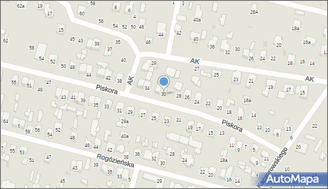 Tomaszów Lubelski, Piskora Tadeusza, gen., 30, mapa Tomaszów Lubelski