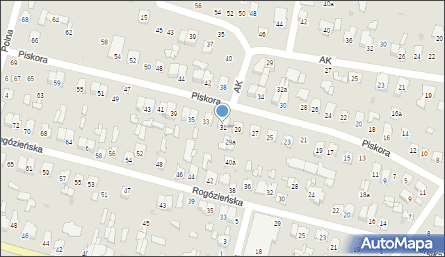 Tomaszów Lubelski, Piskora Tadeusza, gen., 31, mapa Tomaszów Lubelski