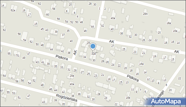 Tomaszów Lubelski, Piskora Tadeusza, gen., 32a, mapa Tomaszów Lubelski