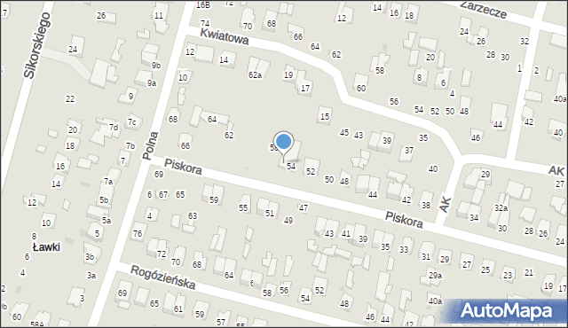 Tomaszów Lubelski, Piskora Tadeusza, gen., 56, mapa Tomaszów Lubelski