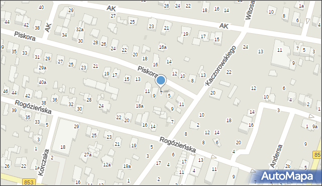 Tomaszów Lubelski, Piskora Tadeusza, gen., 7, mapa Tomaszów Lubelski