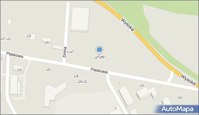 Tomaszów Mazowiecki, Piaskowa, 147-151, mapa Tomaszów Mazowiecki