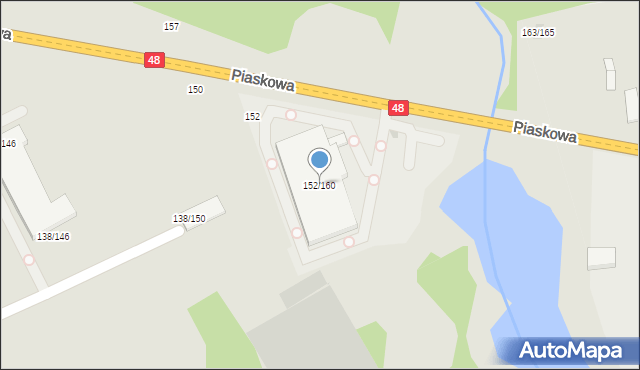 Tomaszów Mazowiecki, Piaskowa, 152/160, mapa Tomaszów Mazowiecki
