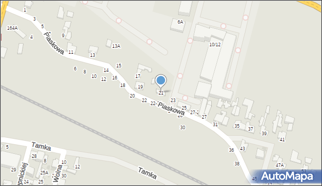 Tomaszów Mazowiecki, Piaskowa, 21, mapa Tomaszów Mazowiecki