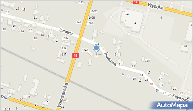 Tomaszów Mazowiecki, Piaskowa, 4, mapa Tomaszów Mazowiecki