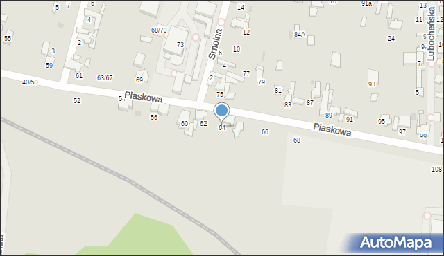 Tomaszów Mazowiecki, Piaskowa, 64, mapa Tomaszów Mazowiecki