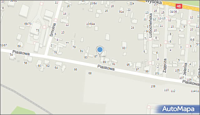 Tomaszów Mazowiecki, Piaskowa, 87a, mapa Tomaszów Mazowiecki