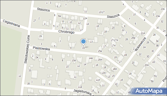 Tomaszów Mazowiecki, Piastowska, 11, mapa Tomaszów Mazowiecki