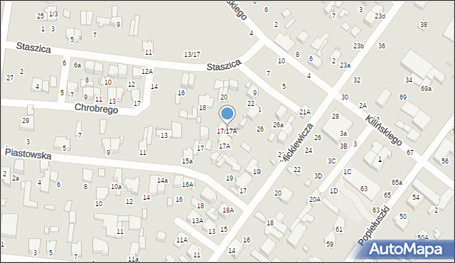 Tomaszów Mazowiecki, Piastowska, 17/17A, mapa Tomaszów Mazowiecki