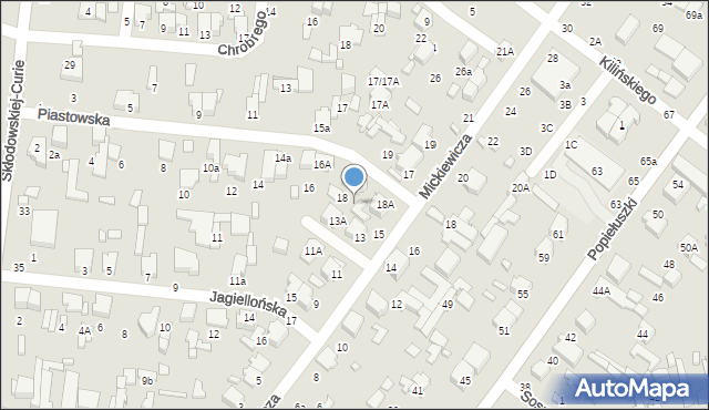 Tomaszów Mazowiecki, Piastowska, 20, mapa Tomaszów Mazowiecki