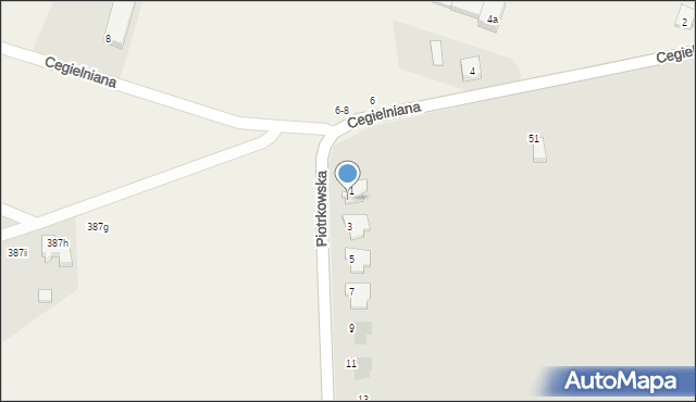 Tomaszów Mazowiecki, Piotrkowska, 1a, mapa Tomaszów Mazowiecki