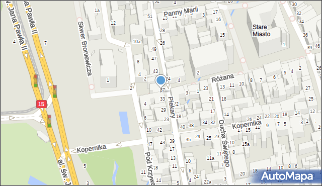 Toruń, Piekary, 35, mapa Torunia