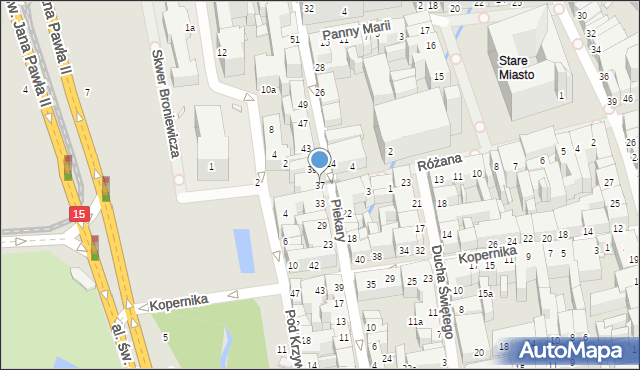 Toruń, Piekary, 37, mapa Torunia