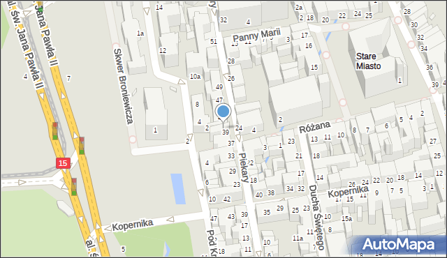 Toruń, Piekary, 41, mapa Torunia