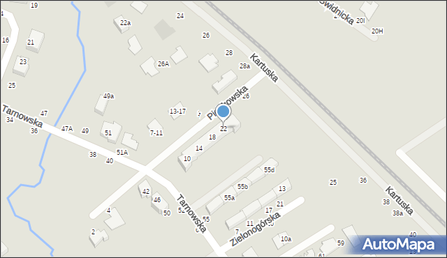 Toruń, Piotrkowska, 22, mapa Torunia