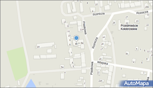 Trzebiatów, Piaskowa, 8b, mapa Trzebiatów