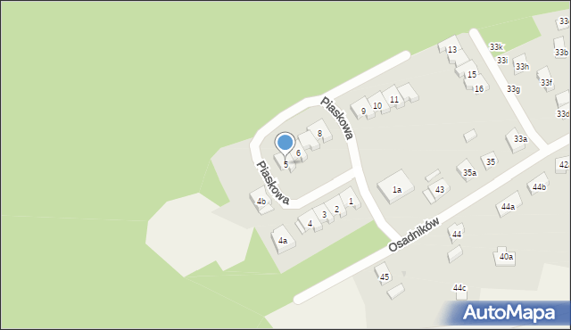 Trzebież, Piaskowa, 5, mapa Trzebież