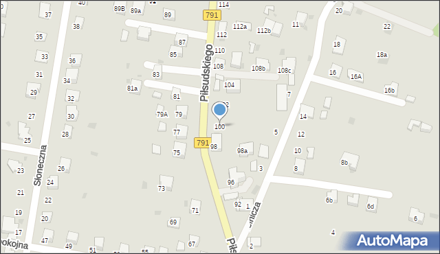 Trzebinia, Piłsudskiego Józefa, marsz., 100, mapa Trzebinia
